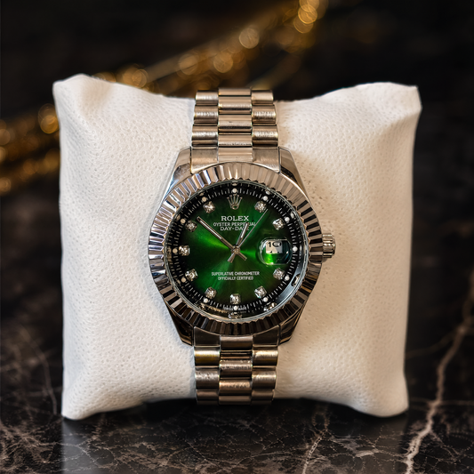 OYSTER SILVER + NEON GREEN Dial